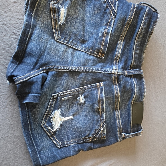 Buckle Pants - Buckle Women's Distressed Dark Blue Jean Shorts